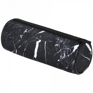 Пенал-тубус BRAUBERG, с эффектом Soft Touch, мягкий, "Black marble", 22х8 см, 271569