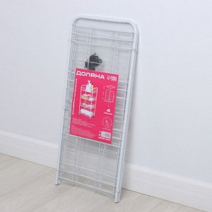Этажерка напольная 4-х секционная Доляна, на колёсах, 31x34x77 см, белая