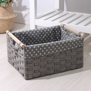 Корзина для хранения плетёная ручной работы Доляна, 41*30*20 см, цвет МИКС