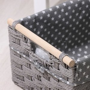 Корзина для хранения плетёная ручной работы Доляна, 41*30*20 см, цвет МИКС