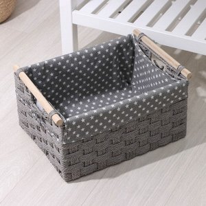Корзина для хранения плетёная ручной работы Доляна, 41*30*20 см, цвет МИКС