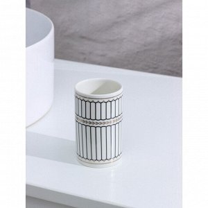 Набор аксессуаров для ванной комнаты «Греция», 4 предмета (мыльница, дозатор 350 мл, два стакана), цвет серый