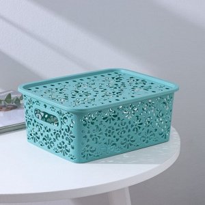Контейнер для хранения с крышкой «Узор», пластик, 25x19x10 см, цвет МИКС