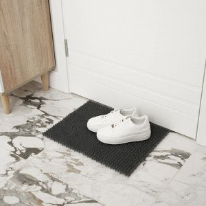 Покрытие ковровое щетинистое без основы «Травка», 40?53 см, цвет серый