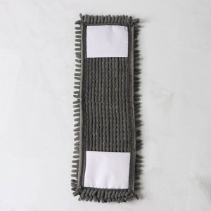 Доляна Насадка для плоской швабры, 43×13 см, 80 гр, микрофибра букли, цвет серый