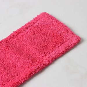Насадка для плоской швабры, 42×12 см, 60 гр, микрофибра, цвет розовый