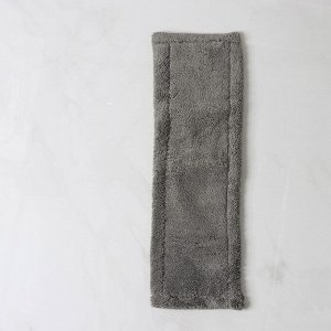 Насадка для плоской швабры, 42×12 см, 60 гр, микрофибра, цвет серый
