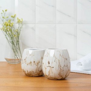 Аксессуары для ванной Pearl, 4 предмета, мыльница, дозатор для мыла 360 мл, 2 стакана, белые