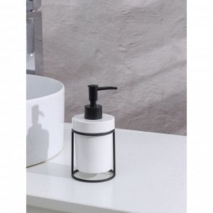 Дозатор для жидкого мыла на подставке Доляна «Геометрика», 250 мл, цвет чёрный