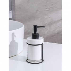 Дозатор для жидкого мыла на подставке Доляна «Геометрика», 250 мл, цвет чёрный