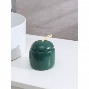 Набор аксессуаров для ванной комнаты Доляна Monro, 4 предмета (мыльница, дозатор для мыла 450 мл, стакан, баночка), цвет зелёный