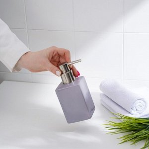 Набор аксессуаров для ванной комнаты SAVANNA Square, 4 предмета (дозатор для мыла, 2 стакана, подставка), цвет сиреневый