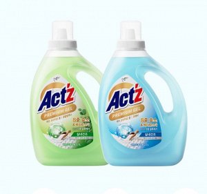 Гель для стирки концентрированный для удаления стойких пятен с ароматом мяты ACT'Z Premium Gel Fresh 2,7л, бутылка