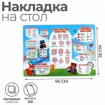 Накладка на стол пластиковая А3 (460 х 330 мм), Calligrata, 430 мкм, обучающая
