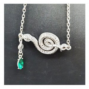 Кулон на цепочке Змея Слизерин, серебро (Гарри Поттер) пакет