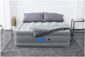 Кровать надувная BESTWAY AlwayzAire, с насосом / 2030 х 1520 * 460 мм