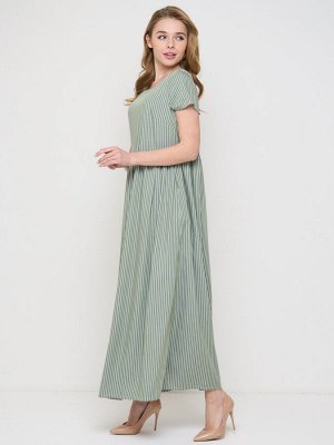 Платье NewVay 5231-3746 нежно-оливковый полоска