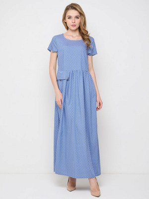 Платье NewVay 5231-3746 голубой горошек