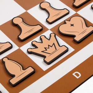 Демонстрационные шахматы "Время игры" на магнитной доске, 32 шт, поле 60 х 60 см, коричневые