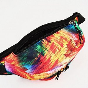 Поясная сумка на молнии, наружный карман, цвет разноцветный