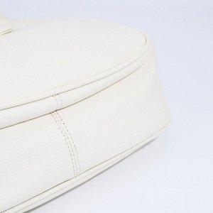 Сумка-мешок на молнии, наружный карман, длинный ремень, цвет белый
