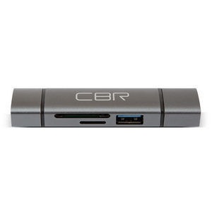 Картридер CBR Gear, USB Type-C/USB 3.0, доп.выход USB 3.0