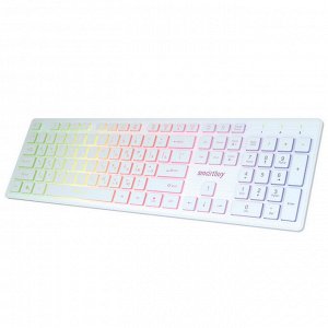 Клавиатура Smartbuy ONE 305 SBK-305U-W, 104 кл. + 12 доп. кл., подсветка, USB белая
