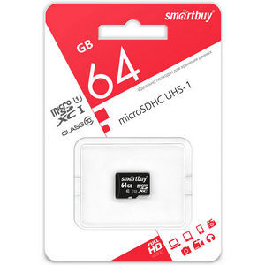 Карта памяти micro-SD Smartbuy 64GB class 10