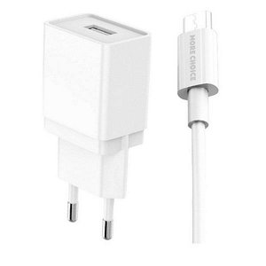 Заряд. устр. сетевое More choice NC33m + кабель micro-USB, 1.0A white