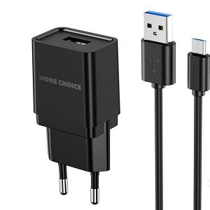 Заряд. устр. сетевое More choice NC33m, + кабель micro-USB, 1.0A black