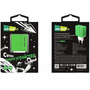 Заряд. устр. сетевое More choice NC46, 2USB 2.4A, green