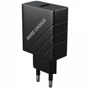 Заряд. устр. сетевое More choice NC51QC, 1USB 3.0A, QC3.0 black