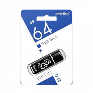 Накопитель Flash Smartbuy 64Gb Glossy series Black (SB64GBGS-K)