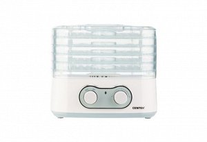 Сушилка для овощей CENTEK CT-1659, Белый, ОБЪЕМ 5 л, 270Вт, 5 поддонов, механическое управление