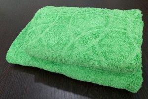 Полотенце махровое Жаккард 70*140 см цвет Классический зеленый