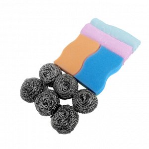 Набор для мытья посуды + салфетки для кухни Dishcloth Set / 10 предметов