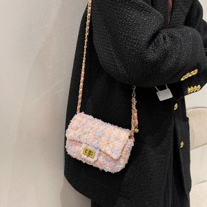 Женская твидовая сумка мини, текстиль, сумка через плечо