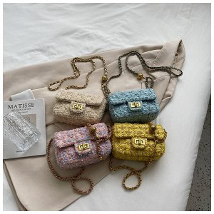 Женская твидовая сумка мини, текстиль, сумка через плечо