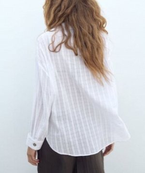 РУБАШКА ОВЕРСАЙЗ С КРУЖЕВНЫМИ ДЕТАЛЯМИ арт. 8351023 044, белый