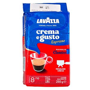 Кофе LAVAZZA CREMA E GUSTO Espresso 250 г молотый 1 уп.х 20 шт.