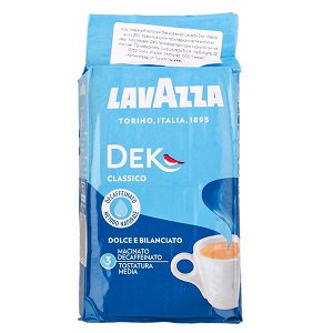 Кофе LAVAZZA DEK Classico 250 г молотый 1 уп.х 20 шт.