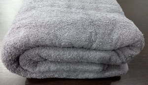 Махровое полотенце (простынь) 155*220 см хлопок цвет Стальной-серый