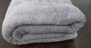 Махровое полотенце (простынь) 155*220 см хлопок цвет Стальной-серый