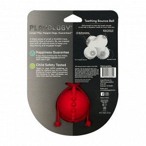 Playology дентальный хрустящий жевательный тройной мяч для щенков SQUEAKY BOUNCE BALL с ароматом говядины, красный