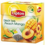 Чай Lipton &quot;Peach mango&quot; черный пакетированный 20 пак пирамидка 0,036 кг 1х12 шт Юнилевер