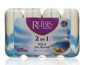 Rubis мыло туалетное экопак Milk & Sea mineral (4x90г) 360г