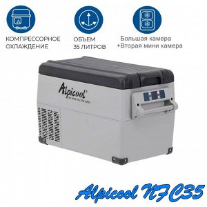 Холодильник компрессорный автомобильный Alpicool NCF35 литров 2-х камерный