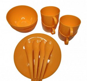 Набор для пикника/Набор посуды для пикника/Посуда пластиковая 17 предметов/Посуда для пикника