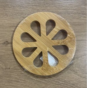 Подставка п/горячее круглая, в асс, D15*1см, бамбук BRAVO