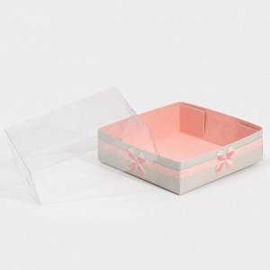 Коробка для макарун с PVC крышкой «Приятных моментов», 12 х 12 ? 3 см